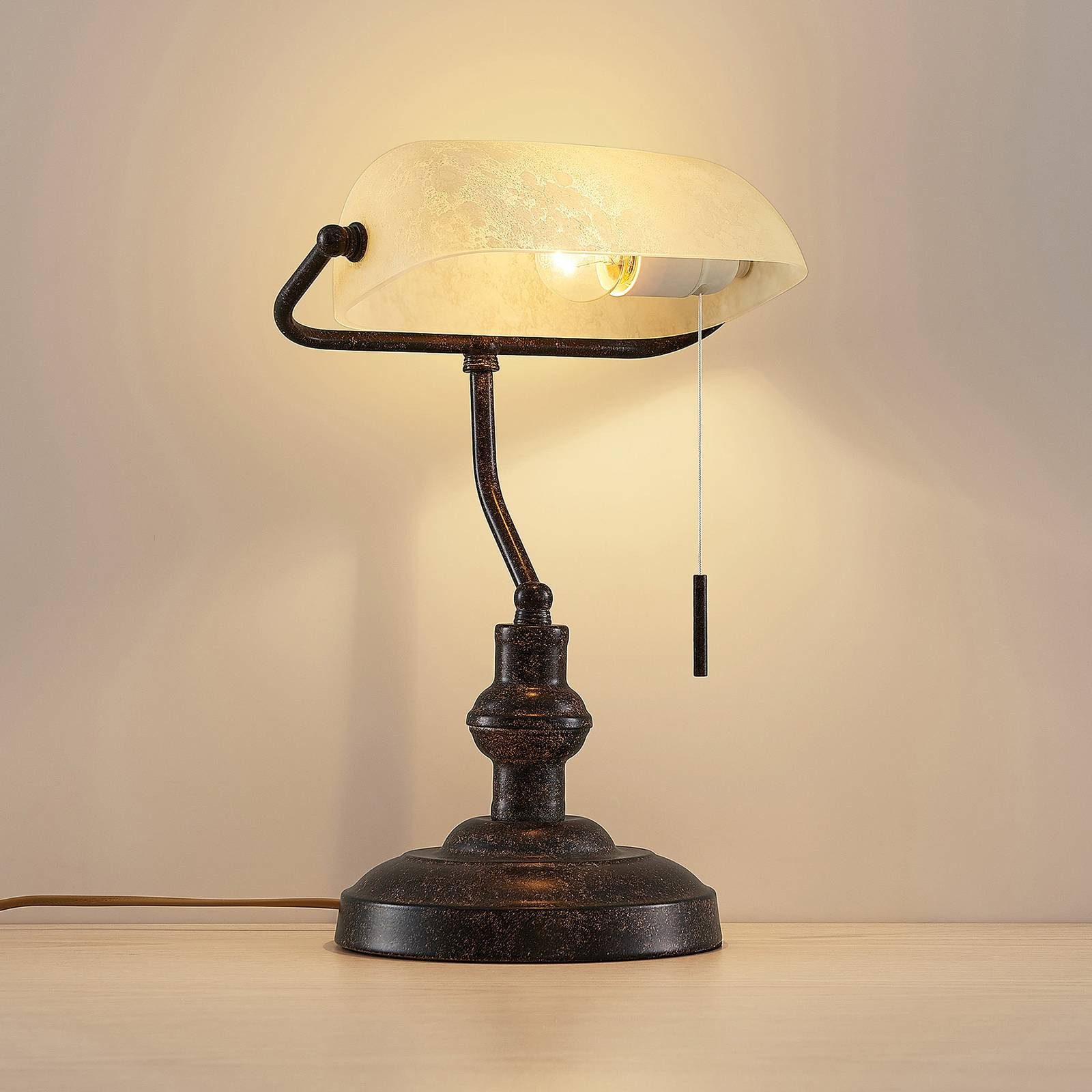 Lindby Schreibtischlampe Profina, Metall, Braun IP20, 1 x 15 W LED – Bild 5 von 5