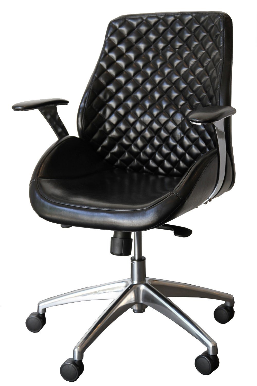 Steelboxx Drehstuhl Bürodrehstuhl Designer Drehstuhl Chefsessel Pantera Racer Car Seat (1), XXL Fußkreuz, Sitztechnik: Permanentkontakt, stufenlos arretierbar, Schalensitz zur optimalen Abstützung im Beckenbereich Schwarz