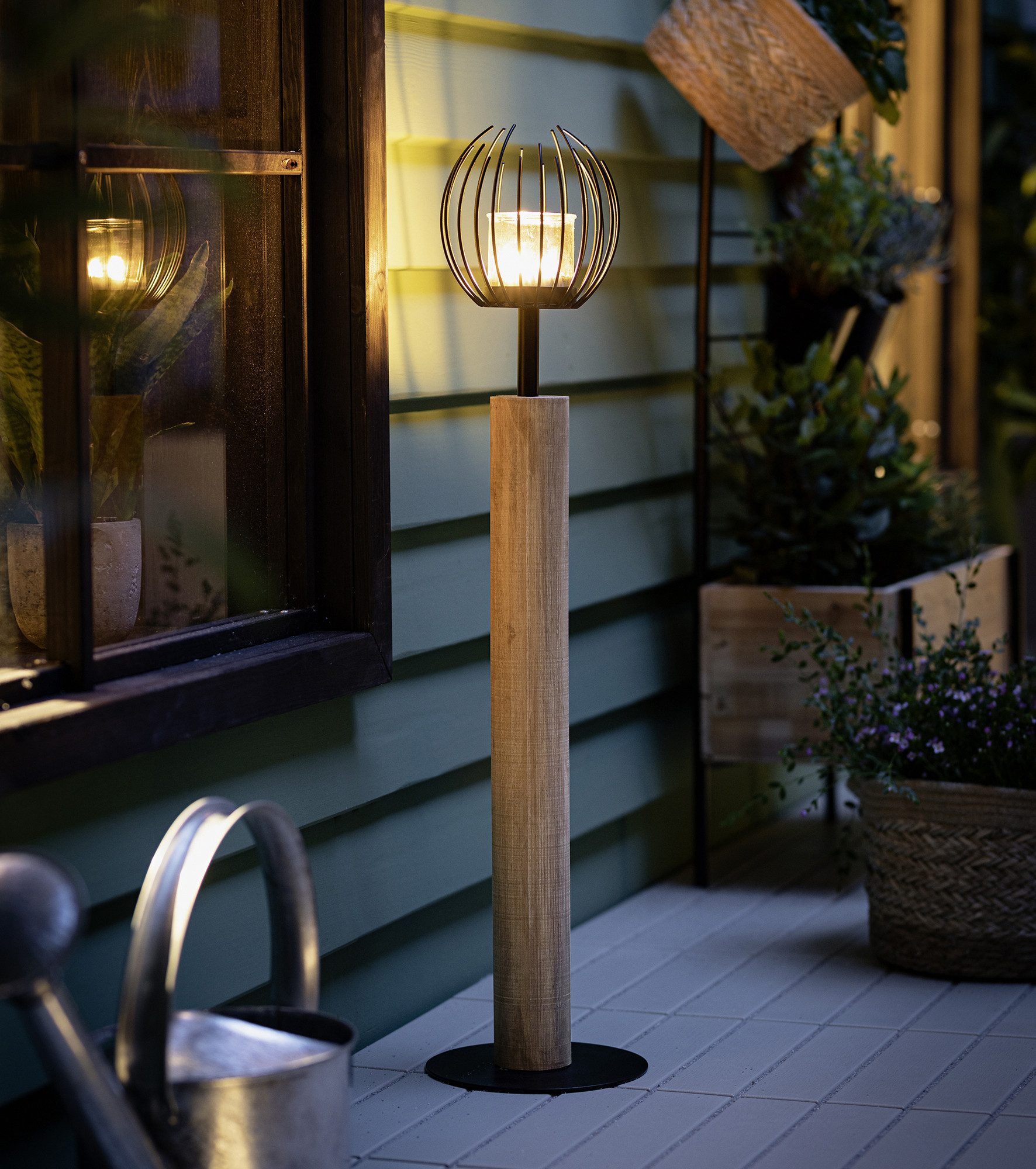 Frank Flechtwaren Windlicht, Windlicht-Säule Blütenkorb günstig online kaufen