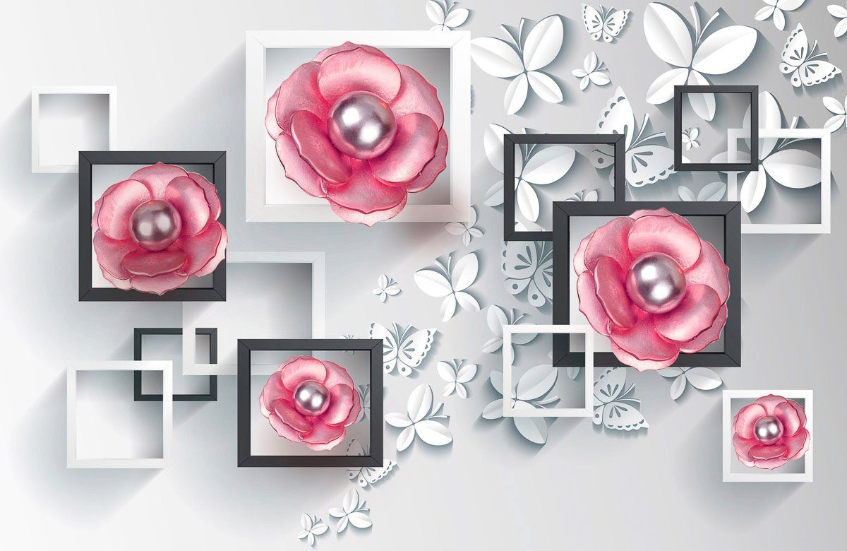 Blumen Muster mit Fototapete Papermoon