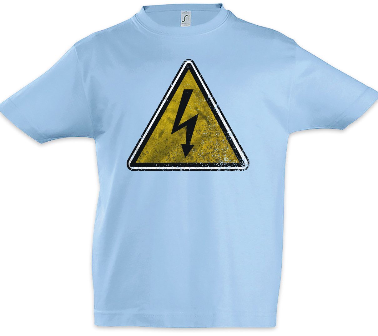 Print-Shirt Caution High Voltage Vintage Logo Sign Kinder T-Shirt Hochspannung
