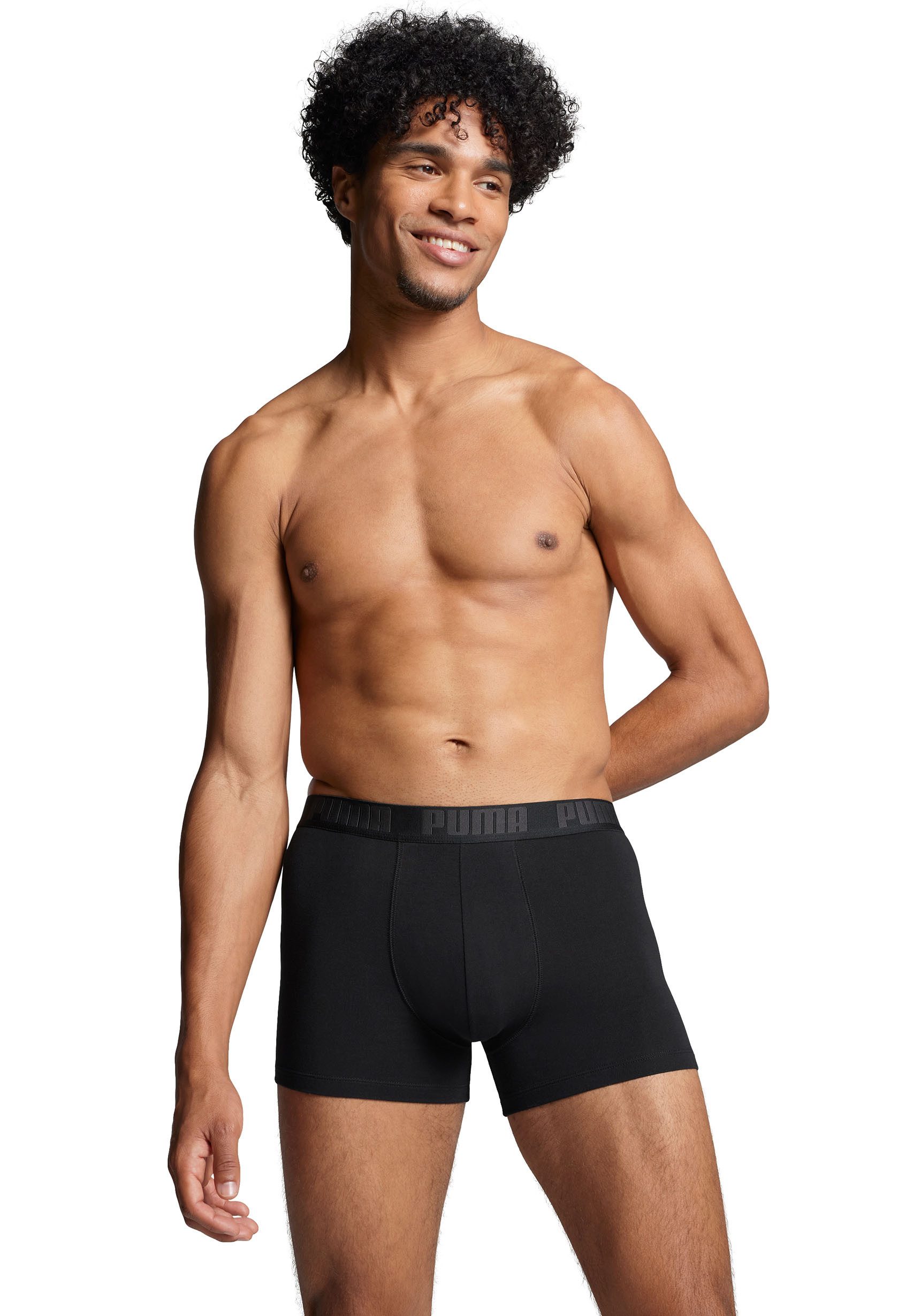PUMA Boxershorts PUMA MEN EVERYDAY PLACED LOGO BOXERS 2P (2er Pack) mit Logo Webbund