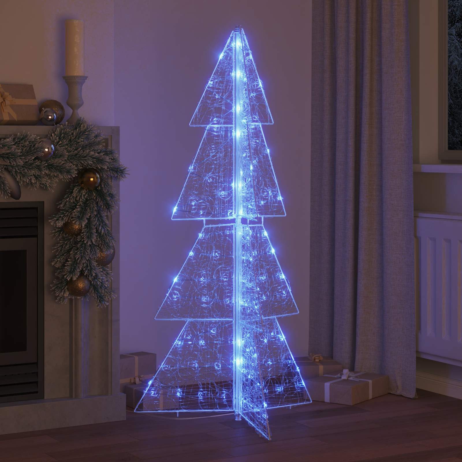 vidaXL Christbaumschmuck Weihnachtsbaum 160 LEDs Blau 150 cm Acryl (1-tlg)