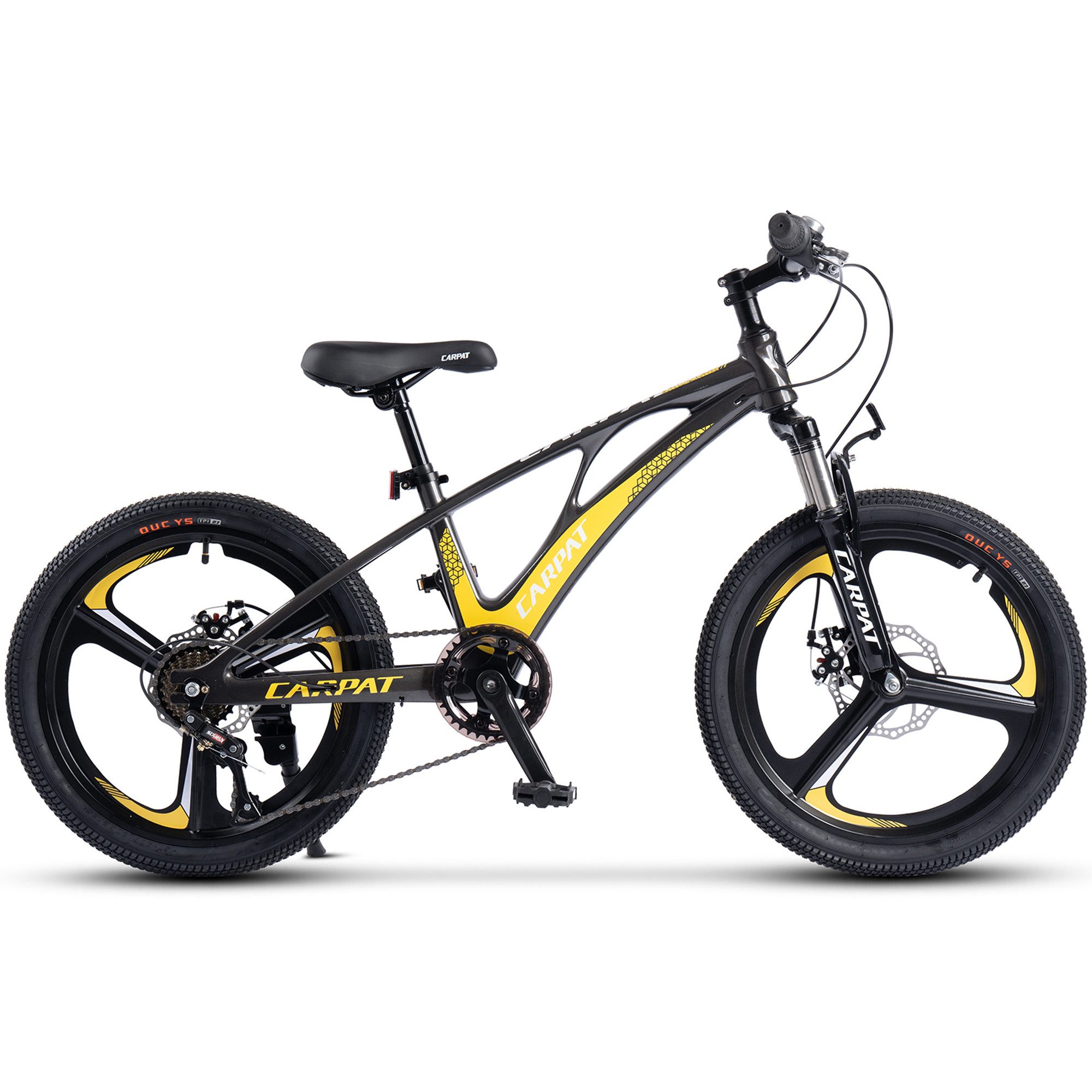 CARPAT SPORT Children's Bicycle 20 inch Mountain Bike, Magnesium Rims with 3 Spokes, 7 Speed, (Mechanical Disc Brakes, Youth Bicycle), Girls Boys MTB Hardtail Bicycle Bike from 5 Years