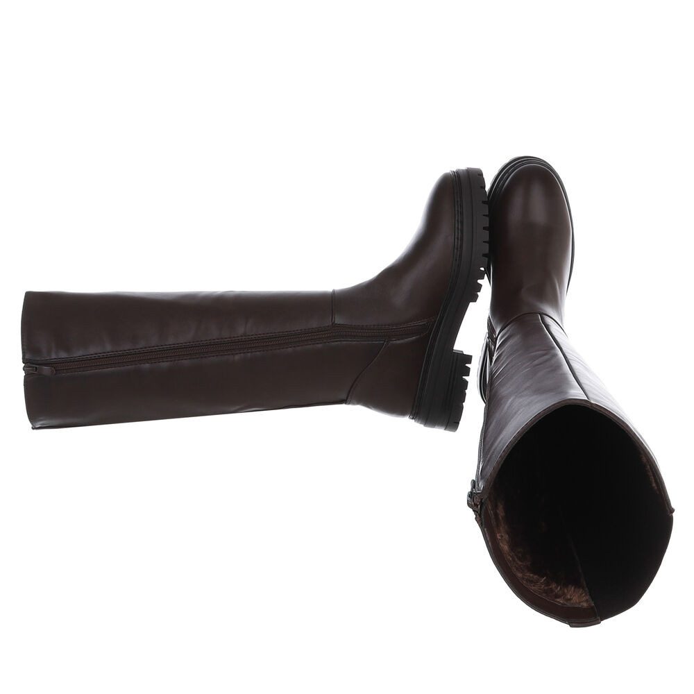 Ital-Design Modische Damen-Stiefel mit Blockabsatz und elastischen Einsätze günstig online kaufen