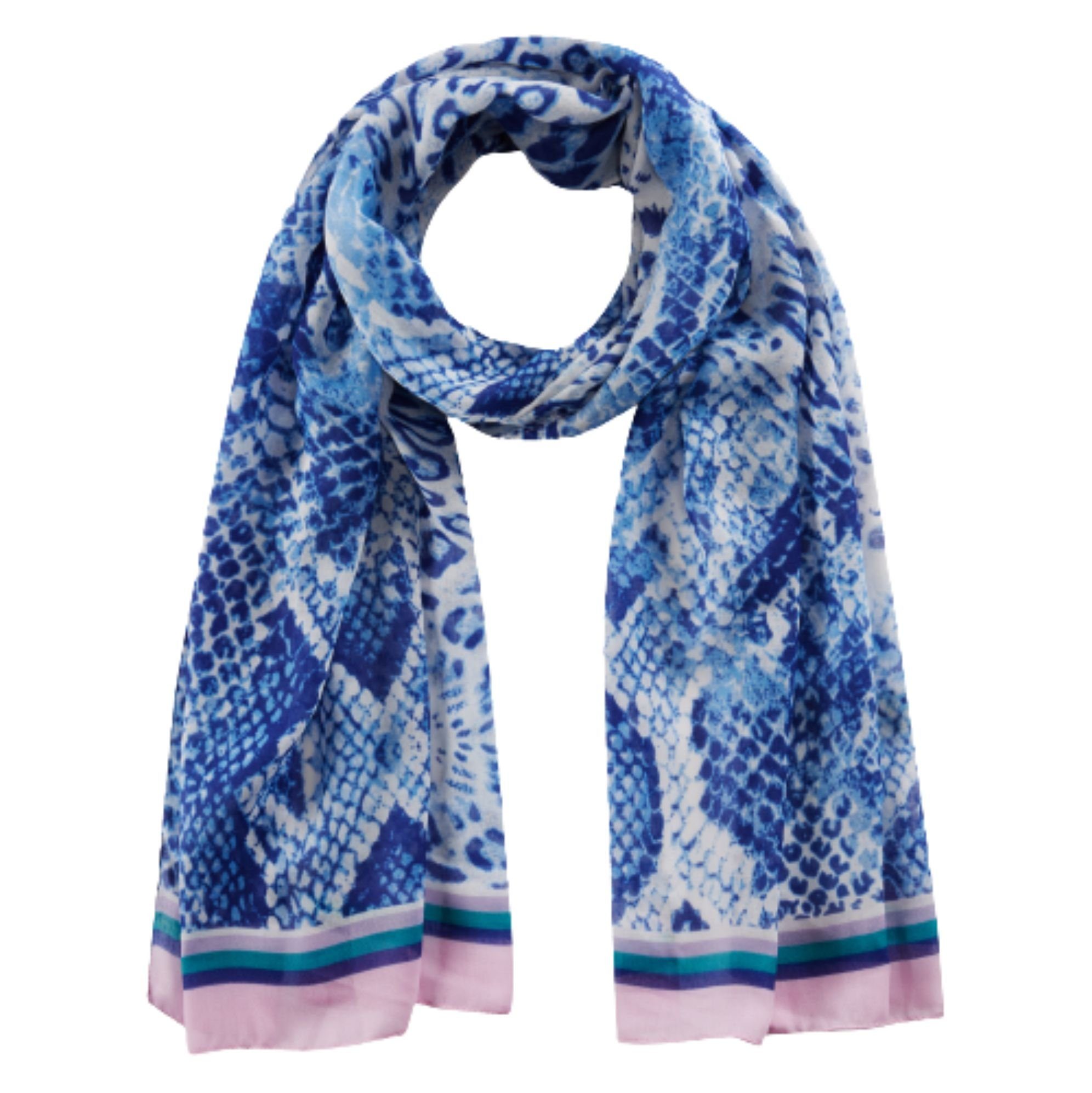 Modeschal Codello Schal mit Leo- und Schlangenmotiv in blau