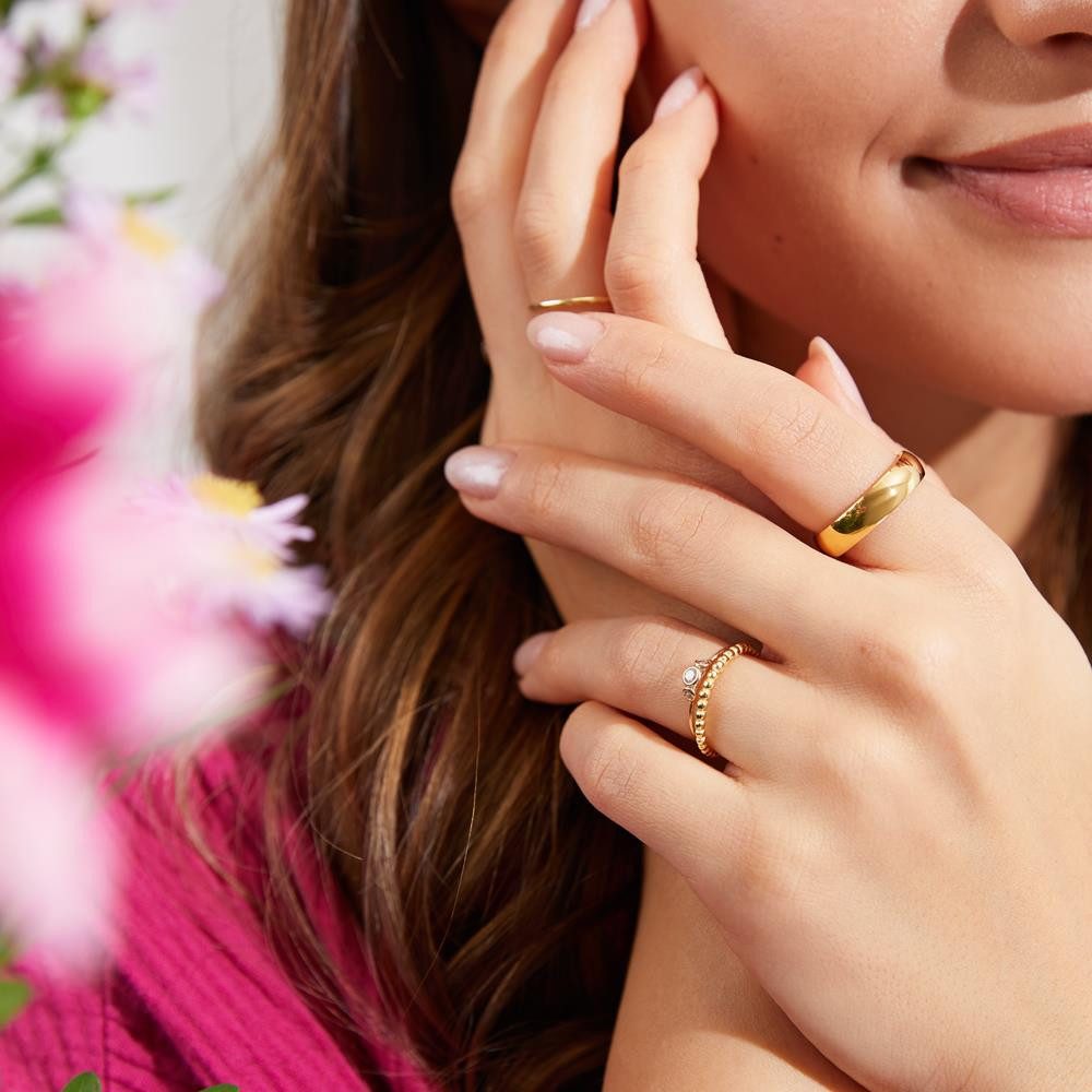 Unique Fingerring Vergoldeter Edelstahlring in 5mm Breite R9077 günstig online kaufen