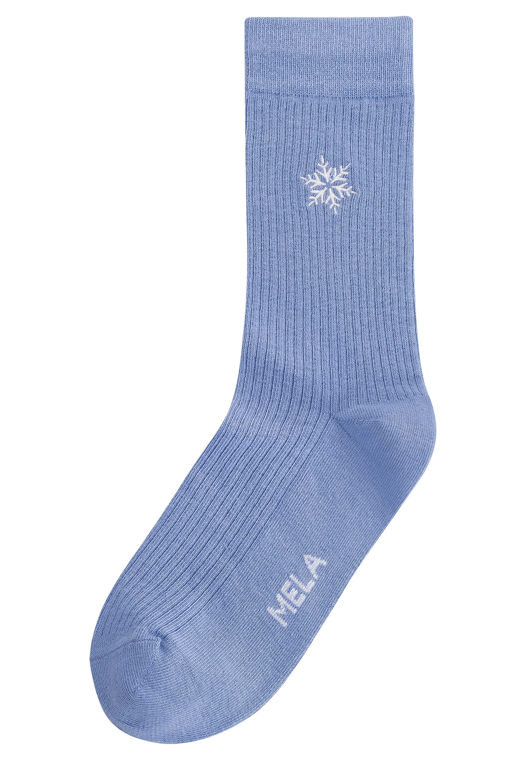 MELA Socken Unisex Gerippte Socken Stickerei günstig online kaufen