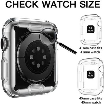 CoolGadget Smartwatch-Hülle Silikon Full TPU Cover mit Displayschutz 4,1 cm, Schutzhülle 41mm für Apple Watch Series 7 8 9