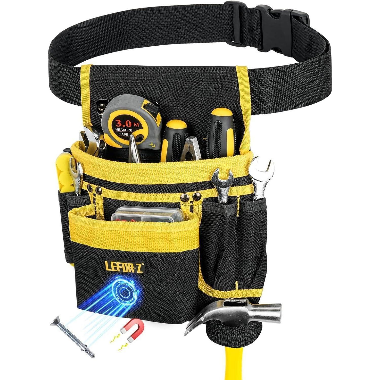 LuxusKollektion Werkzeugtasche Werkzeuggürtel Herren 13 Taschen Magnetisch Verstellbar