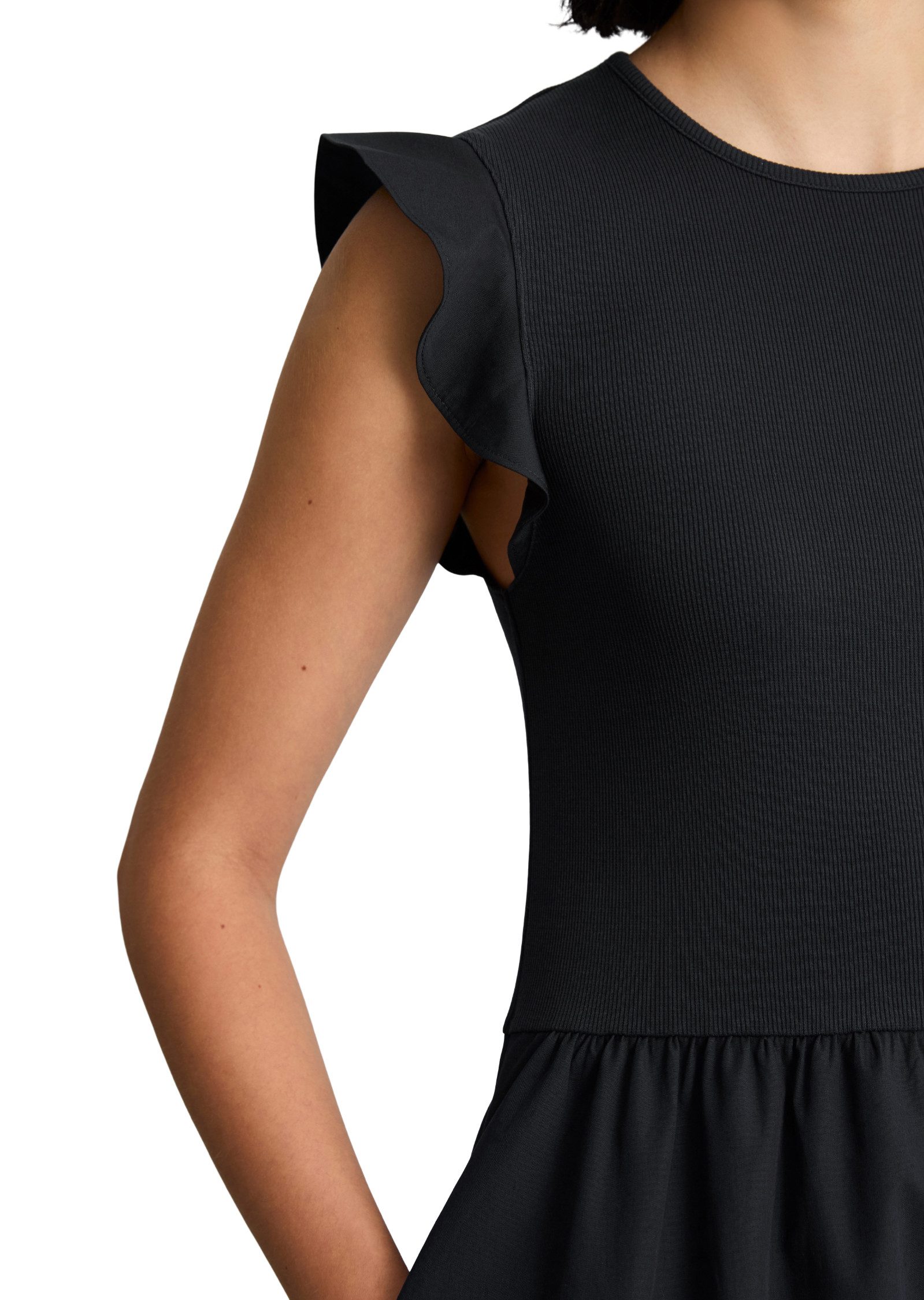 Marc O'Polo DENIM Jerseykleid flared mit Baumwoll-Popelinerock
