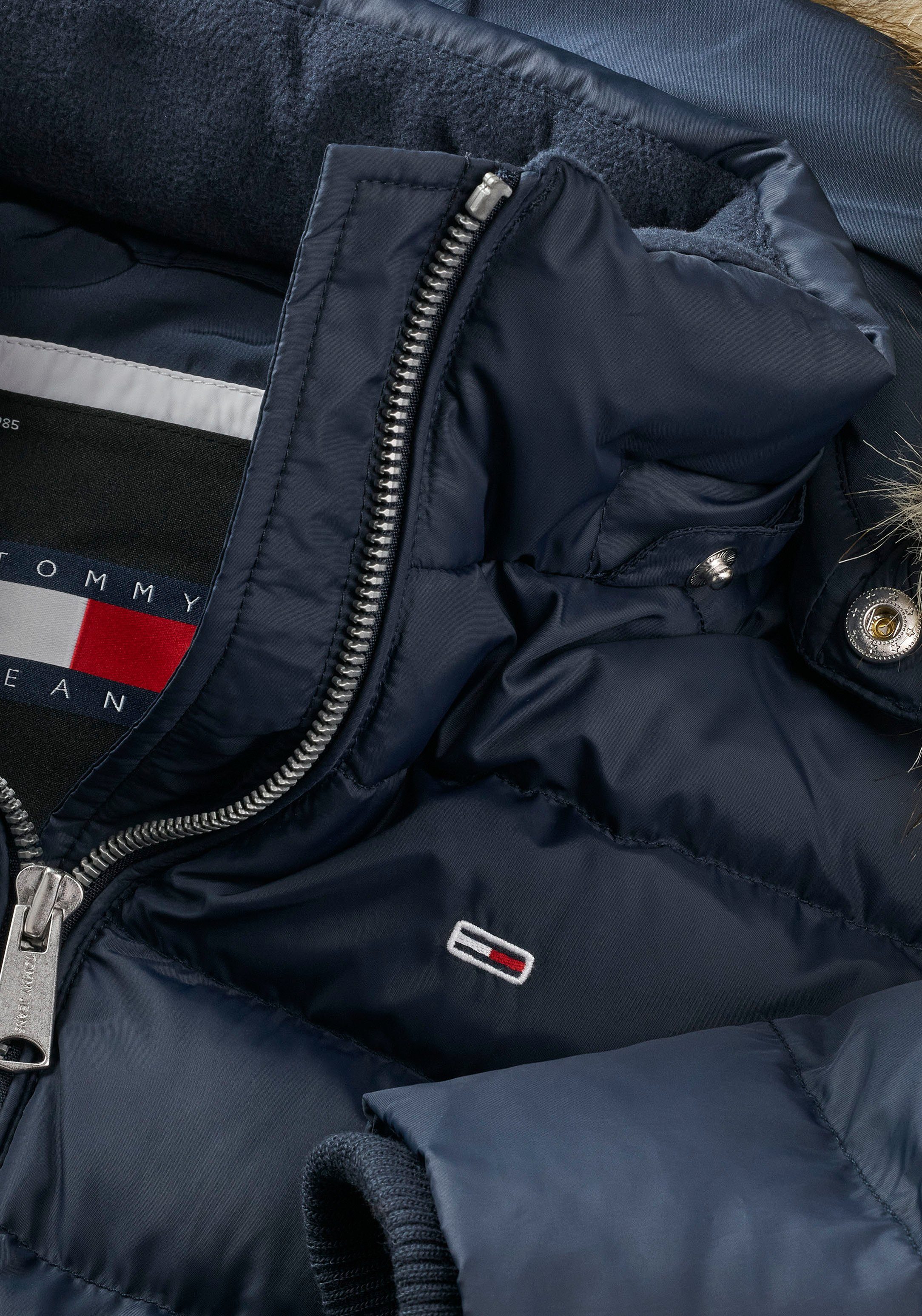 Tommy Jeans Steppjacke TJW BASIC HOODED DOWN JACKET EXT mit Logostickerei