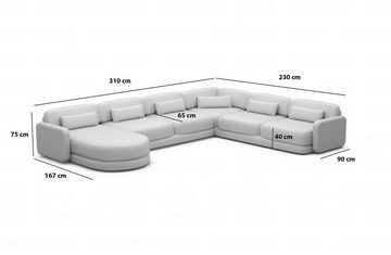 Sofa Dreams Wohnlandschaft Stoff Polstersofa Luxus Couch Stoffsofa Valencia XXL, Loungesofa