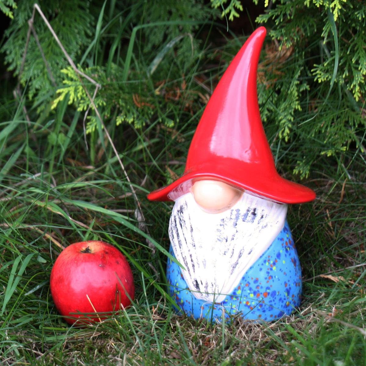 Tangoo Gartenfigur Tangoo Keramik-Wichtel mittelblau gesprenkelt, (Stück)