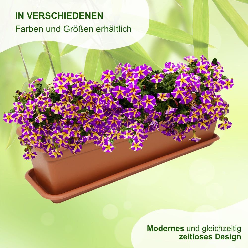 Heimwerkercenter Balkonkasten MePla Balkonkasten Balcony 40cm, Untersetzer - Terra -