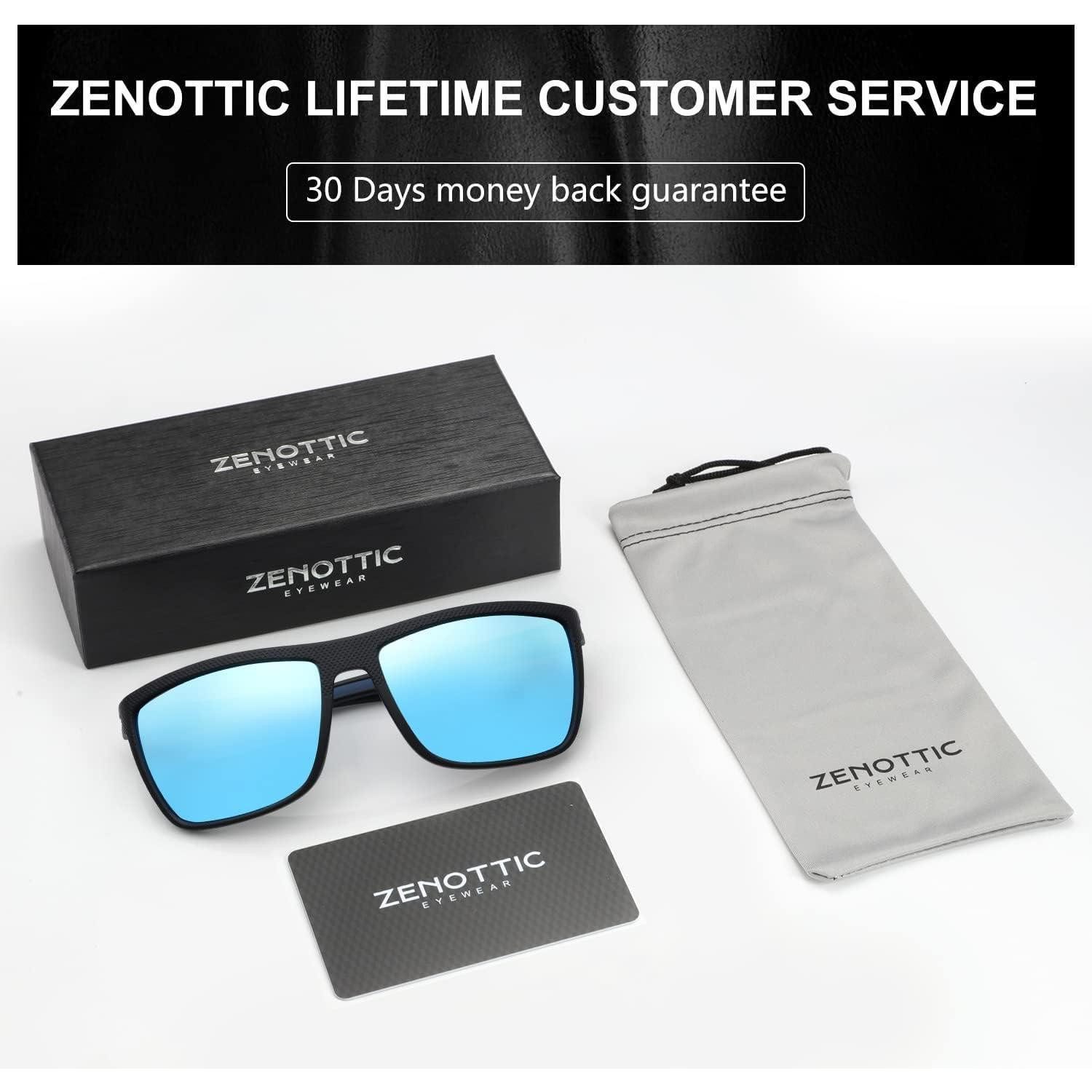 LuxusKollektion Sonnenbrille Sonnenbrille Herren C004 Schwarzer Rahmen Blau Verspiegelte Linse
