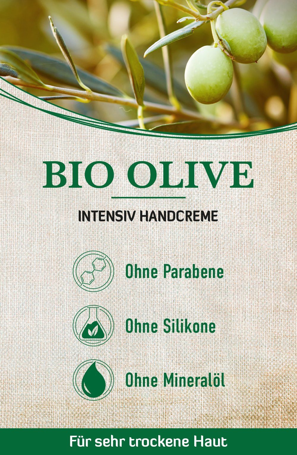 Damen Maniküre & Pediküre alkmene Handcreme Handcreme mit Bio Olive - Intensiv Creme für sehr trockene Hände - vegane Olivenöl I