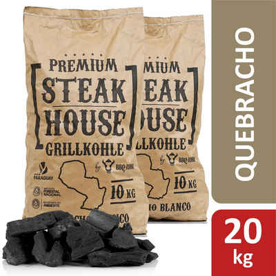 BBQ-Toro Grillkohle BBQ-Toro Premium Steak House Grillkohle, 20 kg, Quebracho Blanco, 20.00 kg