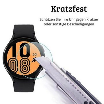 SmartUP 5X Schutzglas für Samsung Galaxy Watch 4 44mm Hartglas Panzerfolie für Samsung Galaxy Watch 4 44mm, Displayschutzglas