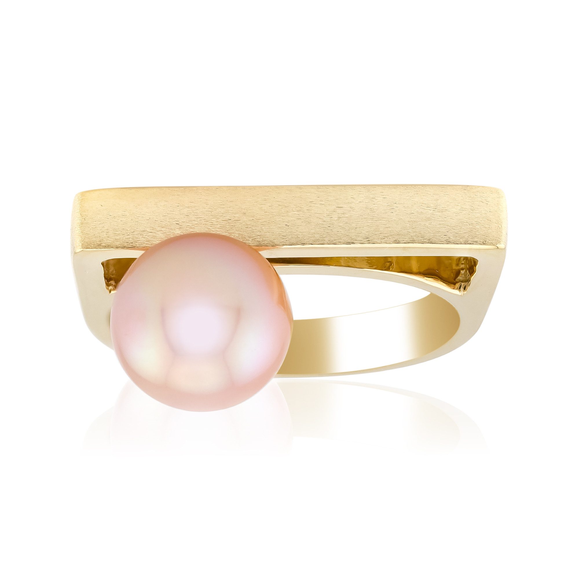 Cavill Perlenring Schicker lila Ming Perlen Ring aus vergoldetem Silber (1-tlg)