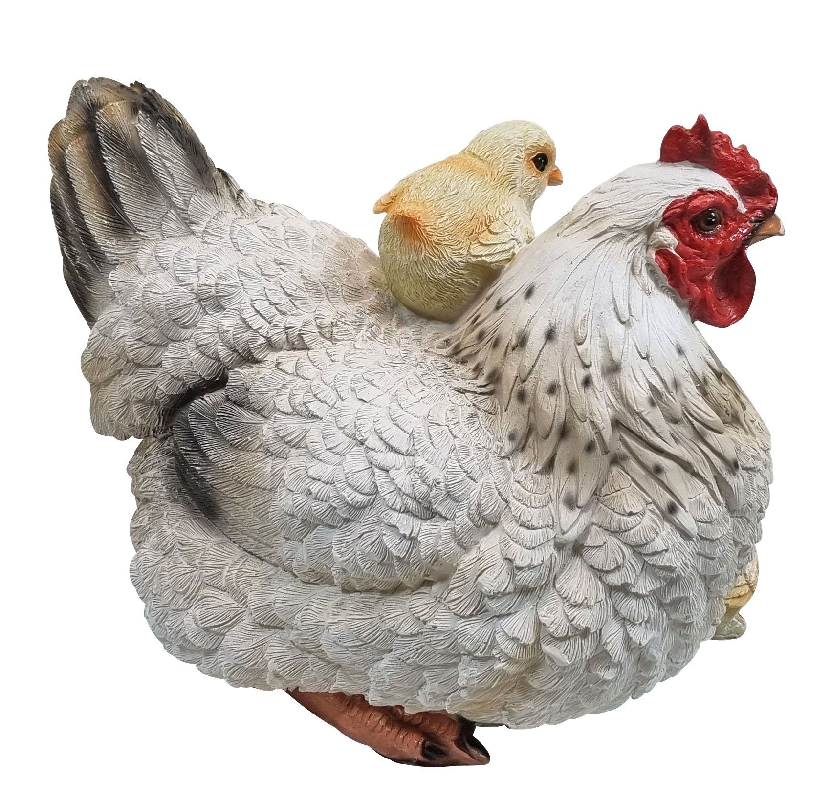 Fachhandel Plus Gartenfigur mit Polyresin lebensechte Henne Louise St), (1 aus Huhn Gartenfigur Küken