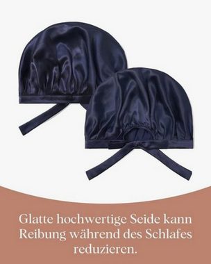 Fivejoy Duschhaube Duschhaube Seide Schlafmütze Damen Nachtmütze atmungsaktive Kappe blau, 43 cm