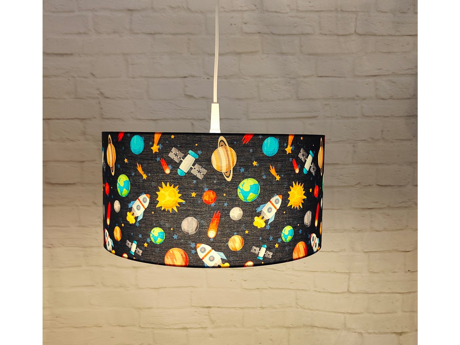niermann LED Pendelleuchte, Dimmfunktion, LED wechselbar, Über Schalter in 3 Stufen dimmbar, Warmweiß, Coole Dino Hänge-Lampe einflammig für Junge & Mädchen, Schirm Ø 35cm