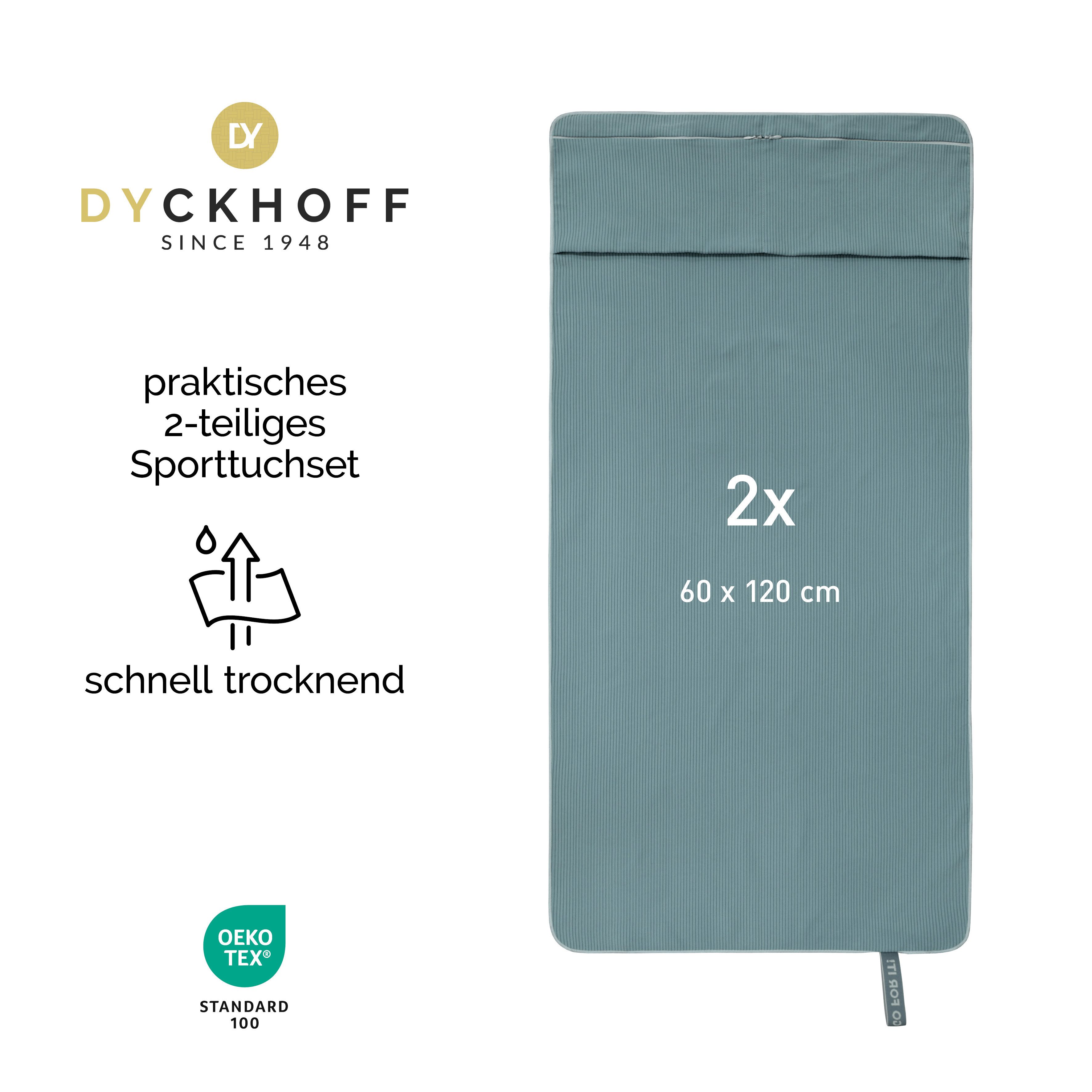 Dyckhoff Handtuch Mikrofaser Sporttuch Struktur, Microfaser (2-St), Mit Überstülpkapuze, Schnelltrocknend, Leicht, Reißverschlusstasche – Bild 2 von 5