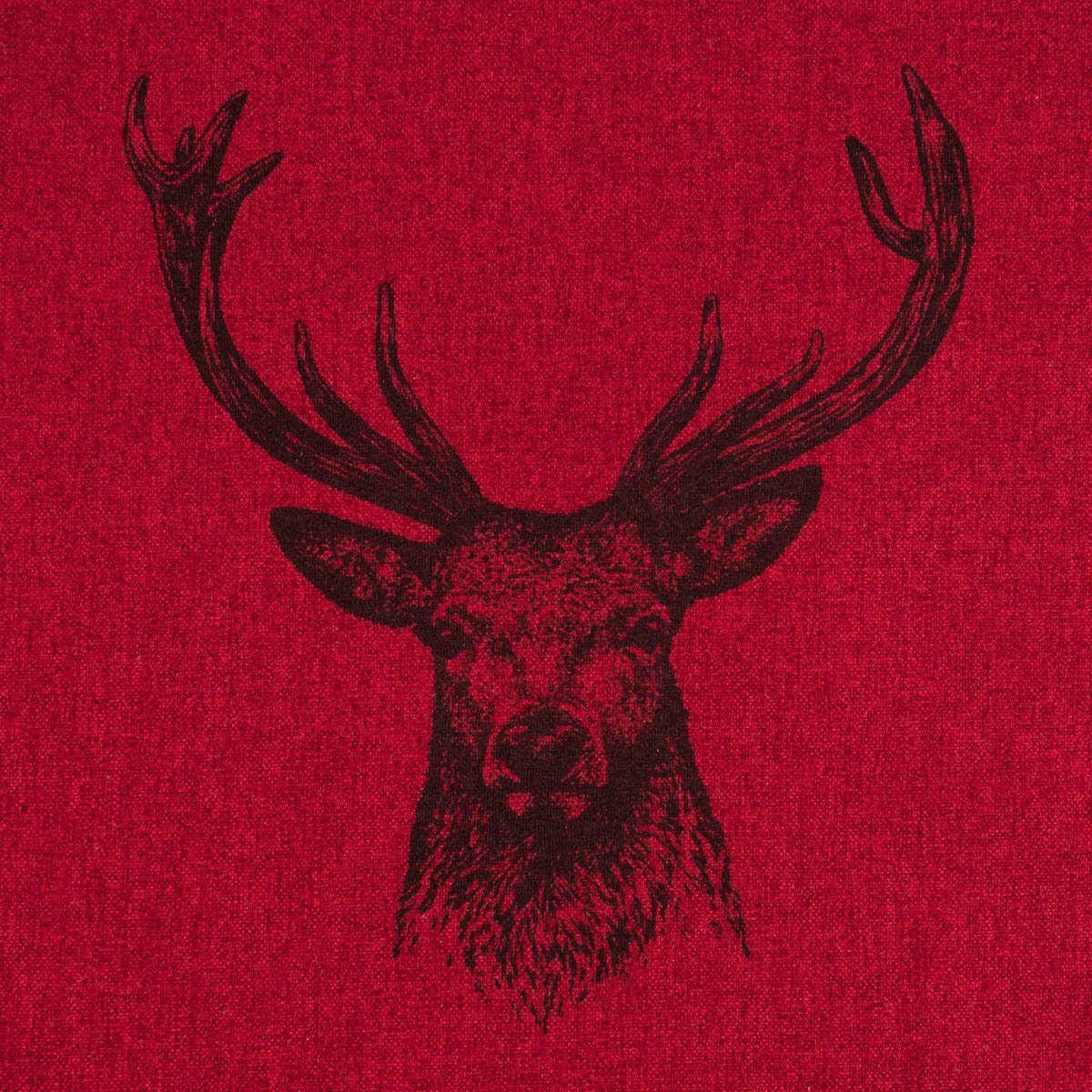 SCHÖNER LEBEN. Dekokissen Kissenhülle NORWEGEN mit Hirschkopf rot meliert 4 günstig online kaufen