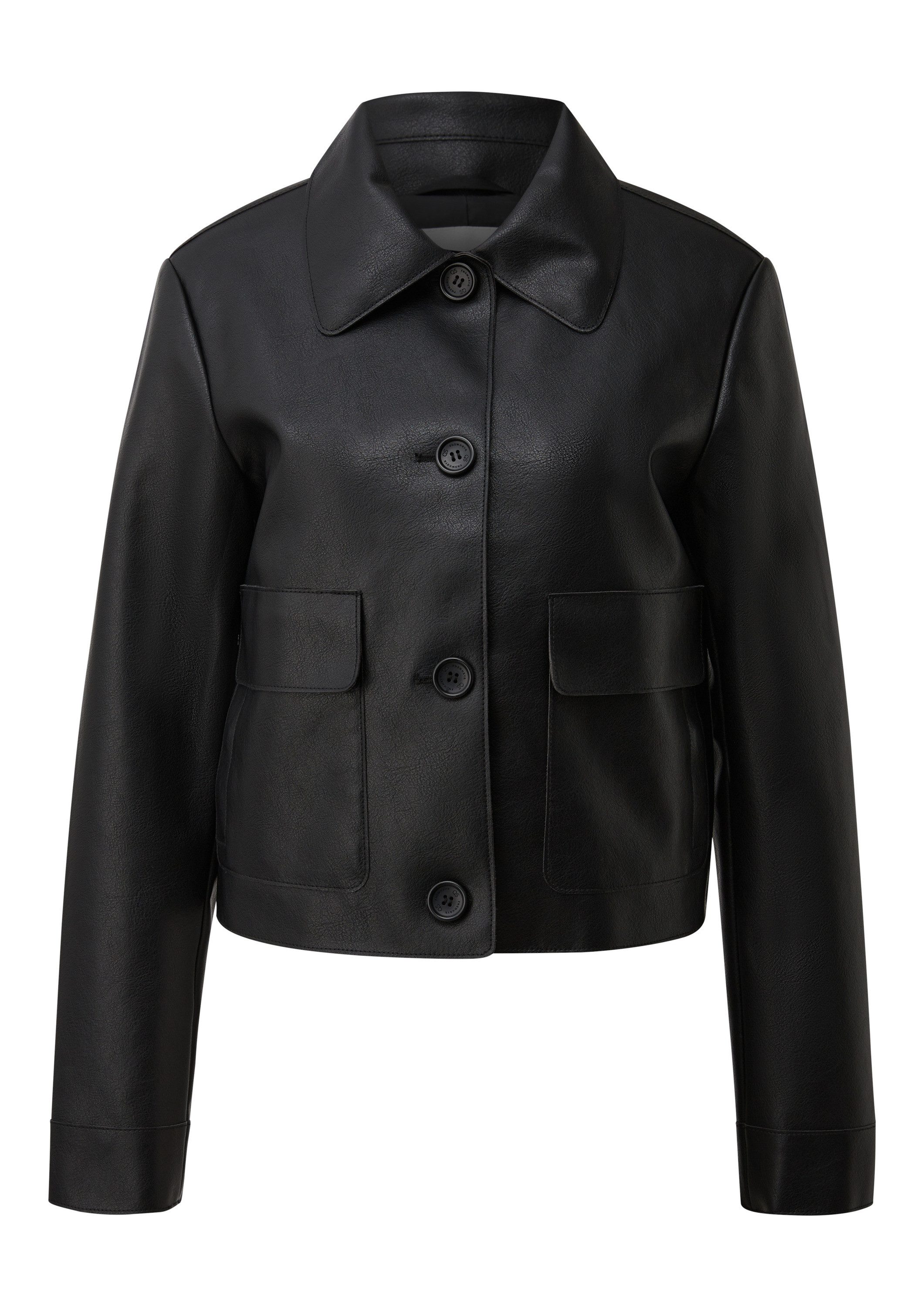 QS Funktionsjacke Outdoor-Jacke Jacke in Lederoptik günstig online kaufen
