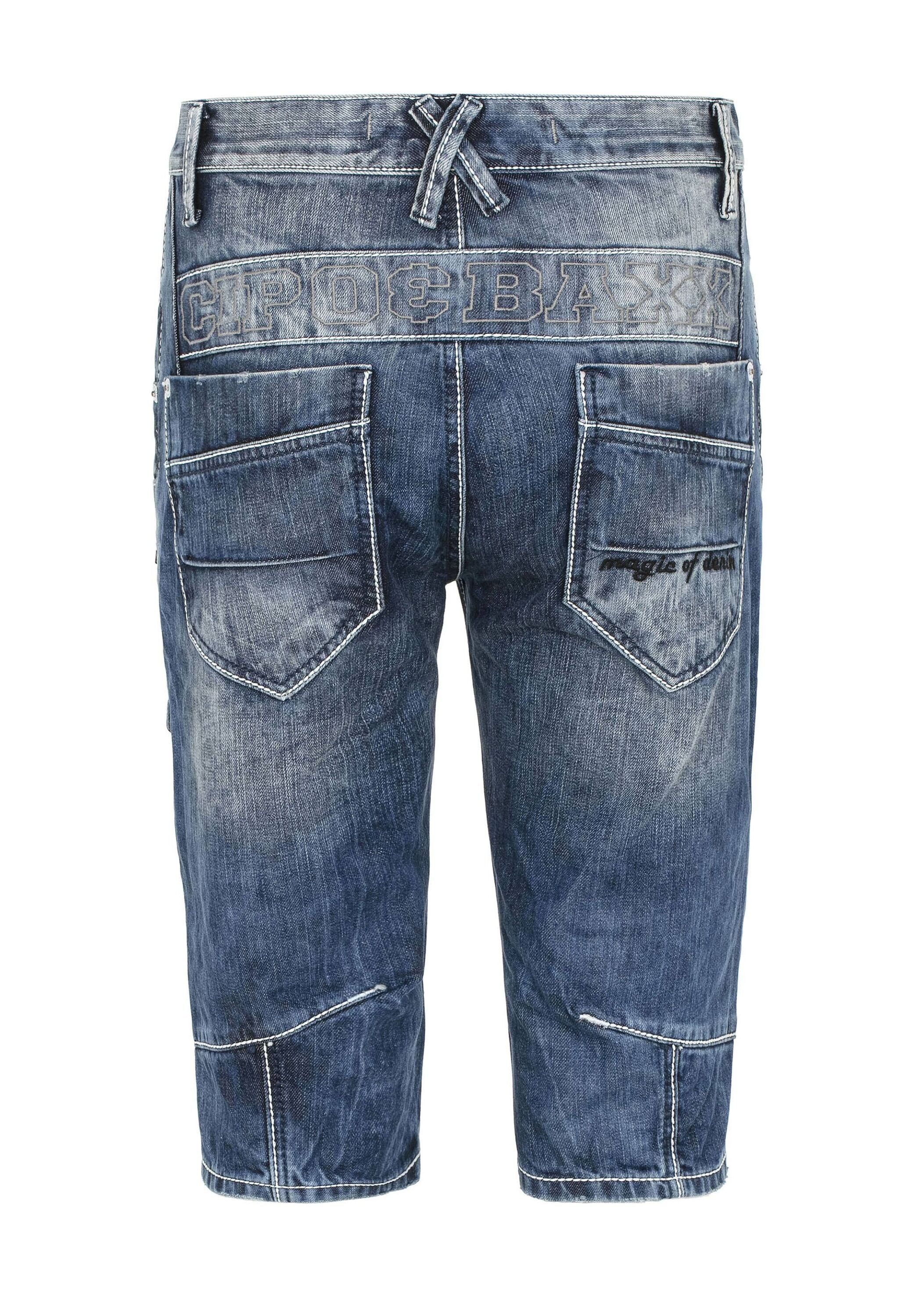 Cipo & Baxx Jeansbermudas Bermuda & Short mit Applikationen und Ziernähten, CK101 – Bild 4 von 5