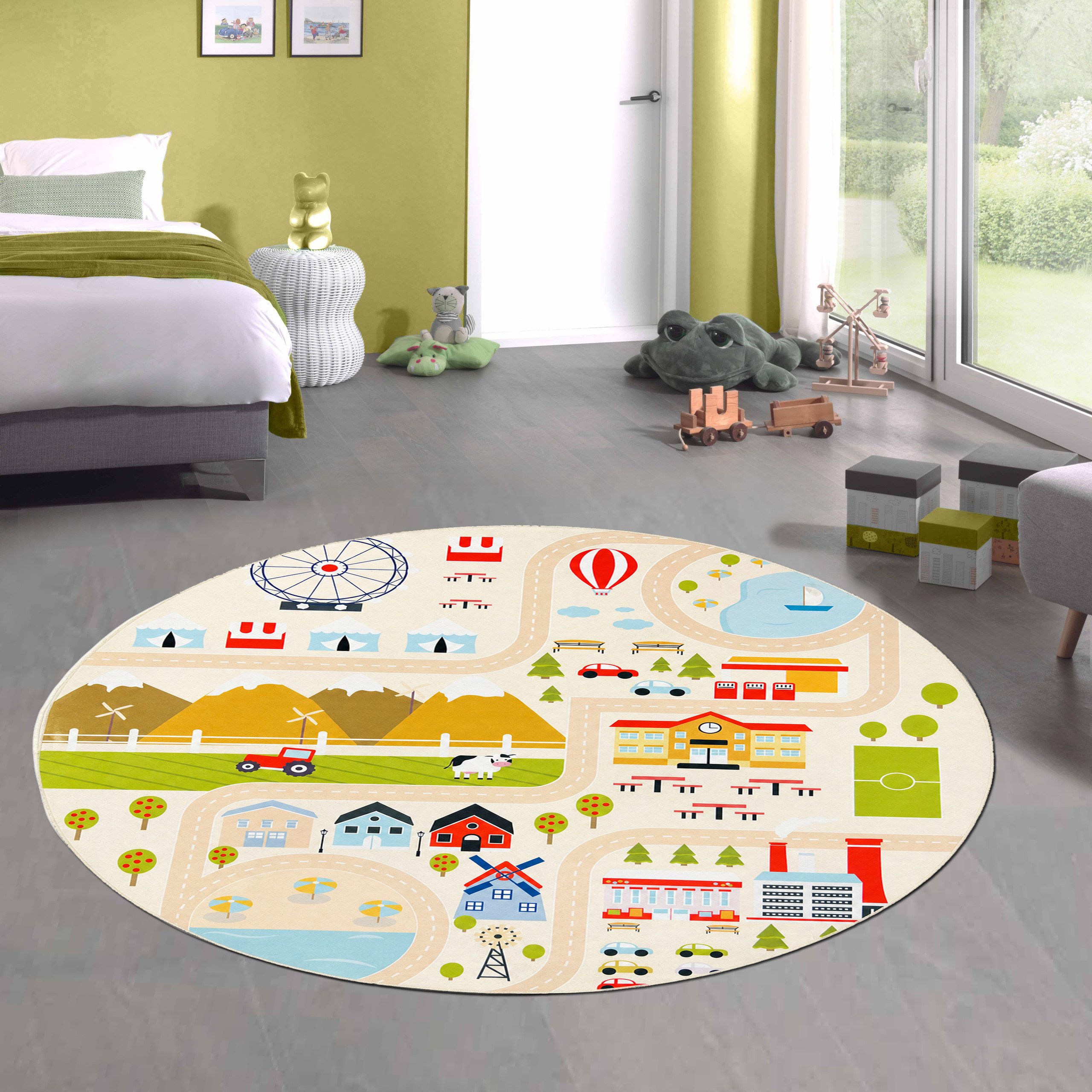 Carpetia Kinderteppich Spielteppich, rechteckig, Höhe: 4 mm, pflegeleicht, strapazierfähig, rutschhemmend