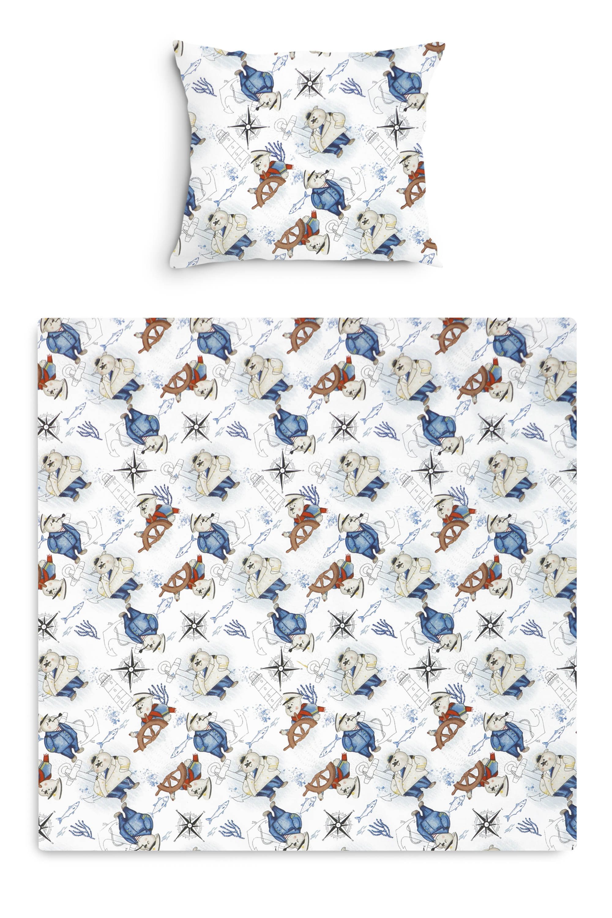 Amilian Babybettwäsche Kinderwagenset - 2tlg. Kinderbettwäsche - 80x80cm + 35x40cm, 100% Baumwolle, 2 teilig, Bettwäscheset für Kinderwagen, Wiege, Babybett - Baby Bettwäsche