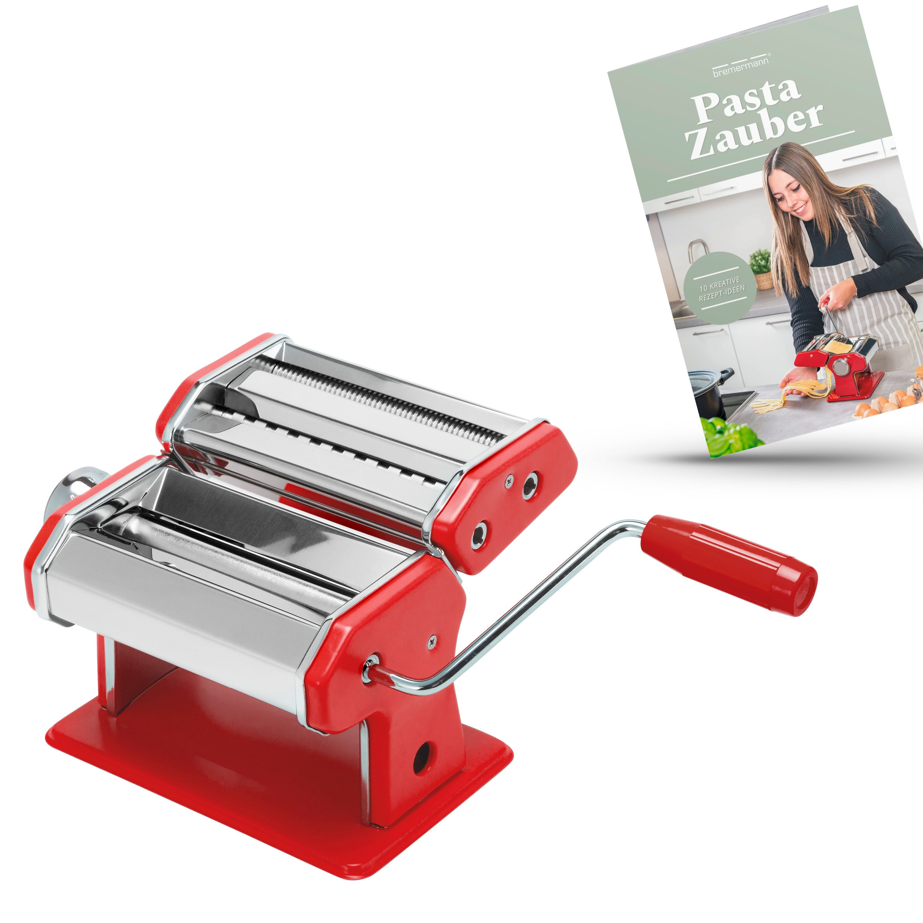 bremermann Nudelmaschine Edelstahl/Metall - inkl. Rezeptbuch