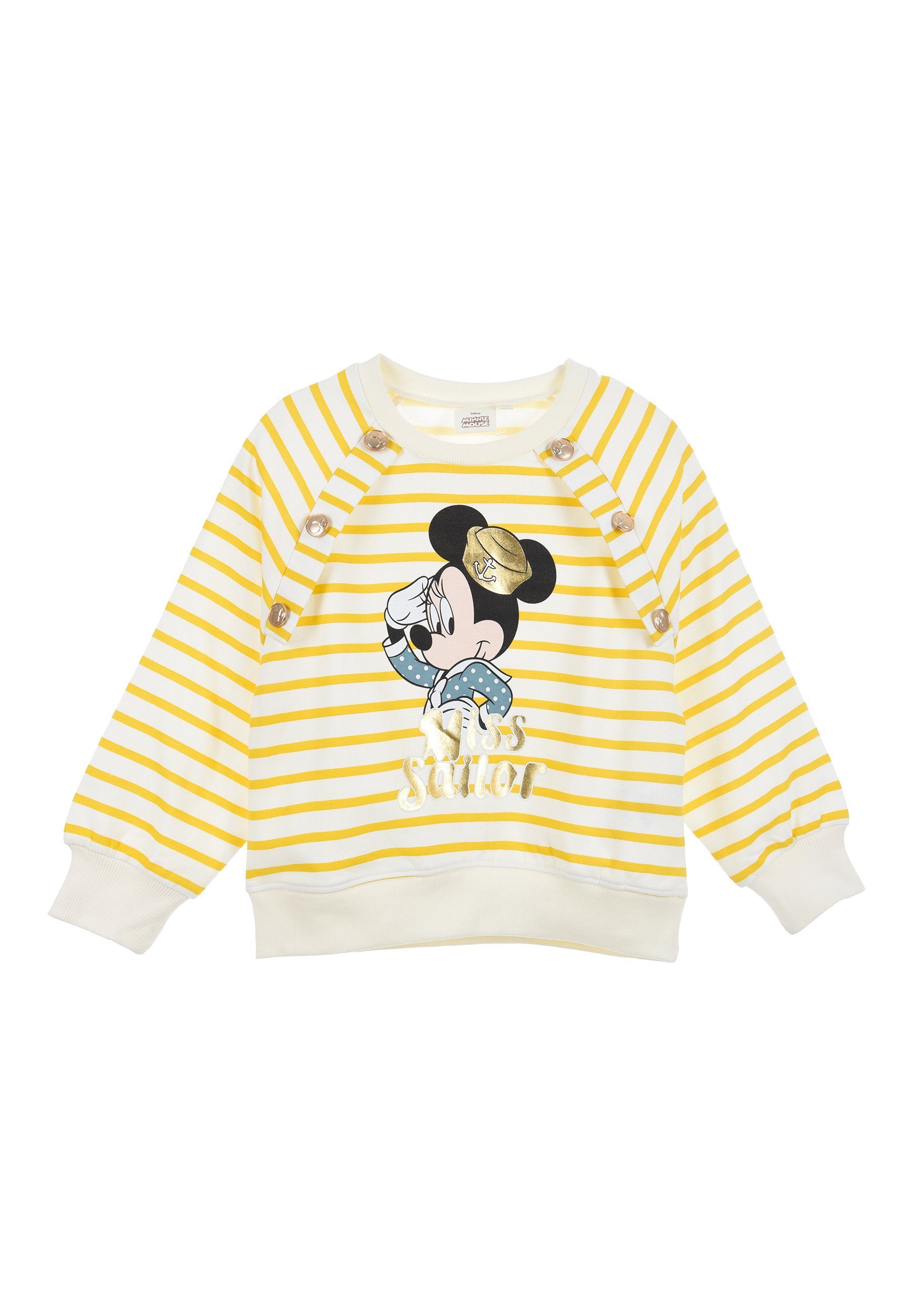 Oberteil Sweatshirt Mini Mädchen Gelb Maus Minnie Disney Mouse Sweatshirt Kinder