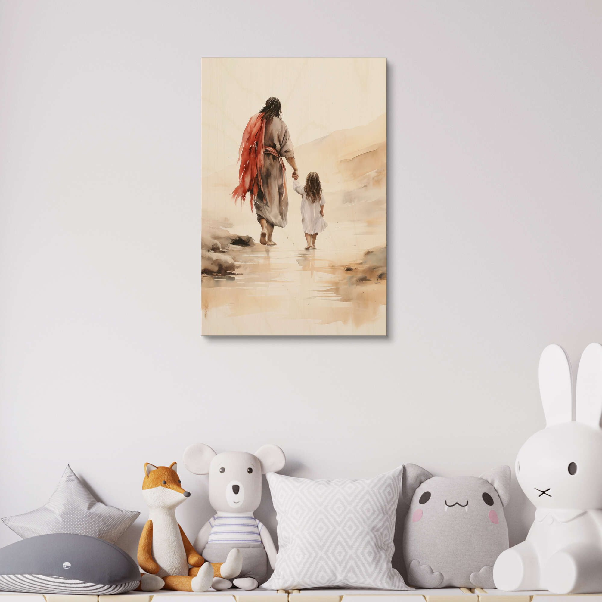 Posterlounge Wandbild Kleines Mädchen geht mit Jesus spazieren, DejaReve, erhältlich als Poster, Leinwandbild, Wandsticker oder Acrylglasbild – Bild 5 von 5