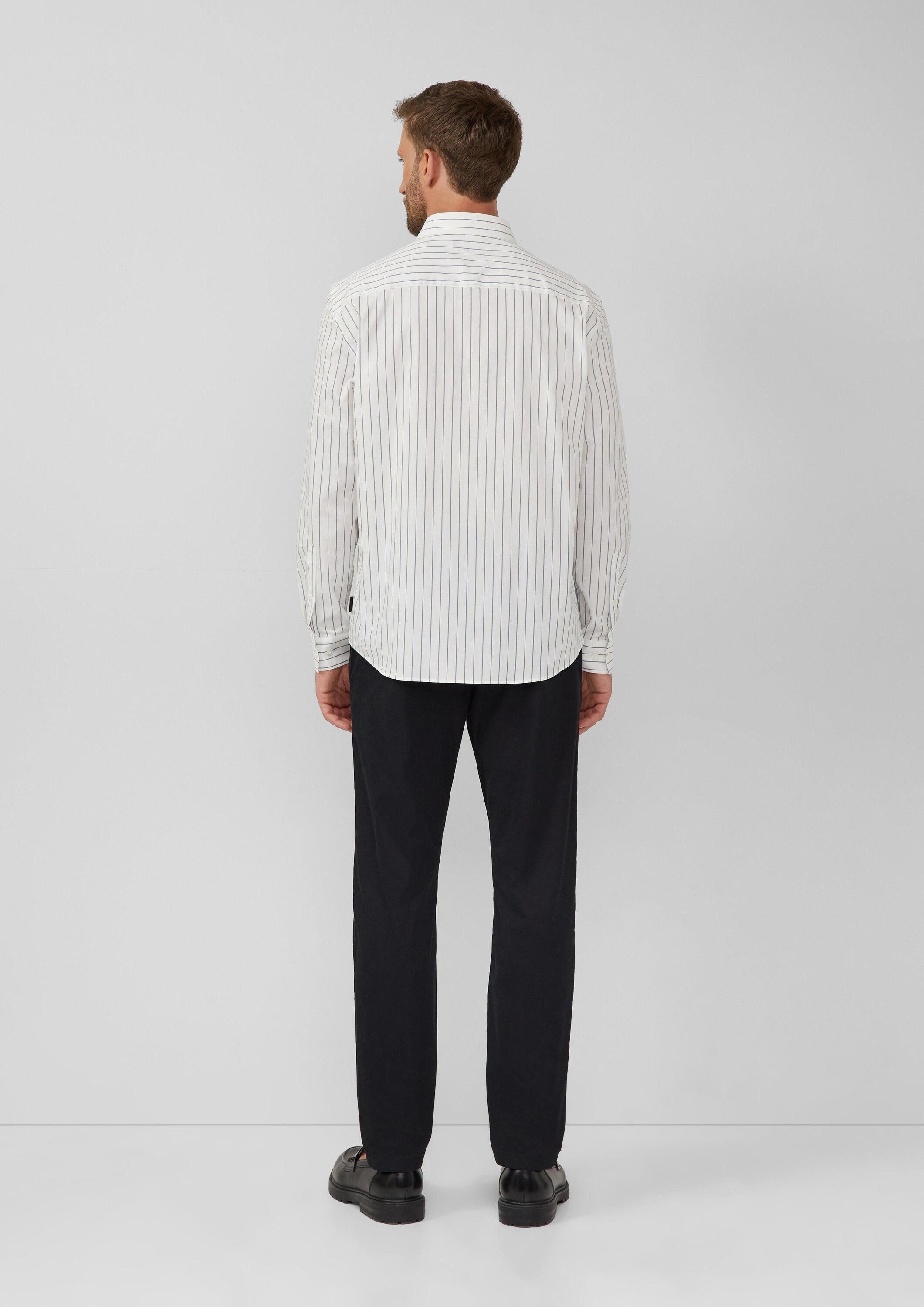 s.Oliver Langarmhemd Hemd Regular Fit: Gestreiftes Langarmhemd aus Baumwollstretch