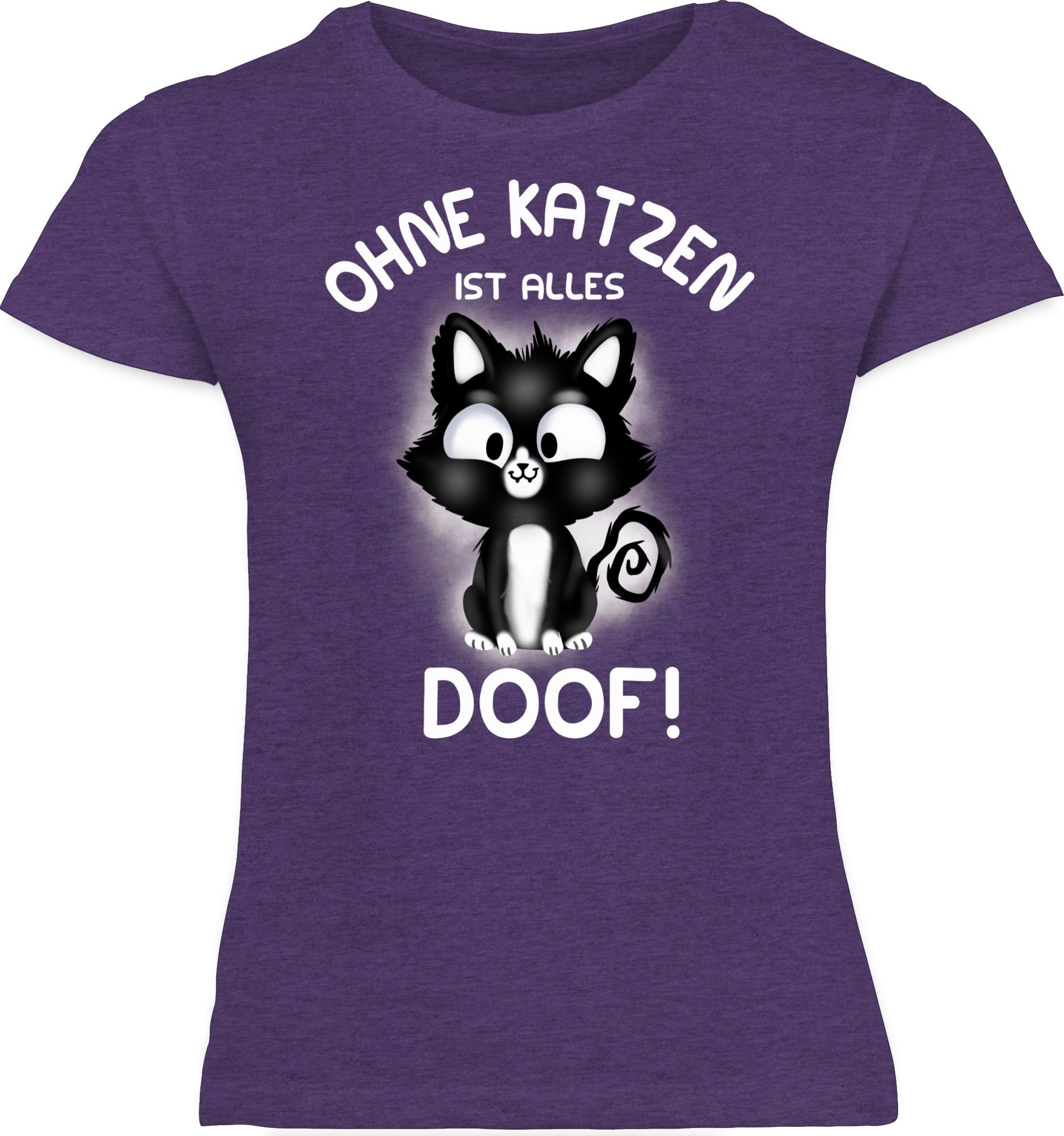 ist Animal Shirtracer alles Ohne Print T-Shirt Tiermotiv Katzen doof!
