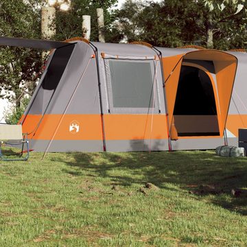 vidaXL Kuppelzelt Zelt Campingzelt Tunnelzelt 4 Personen Grau und Orange Wasserdicht
