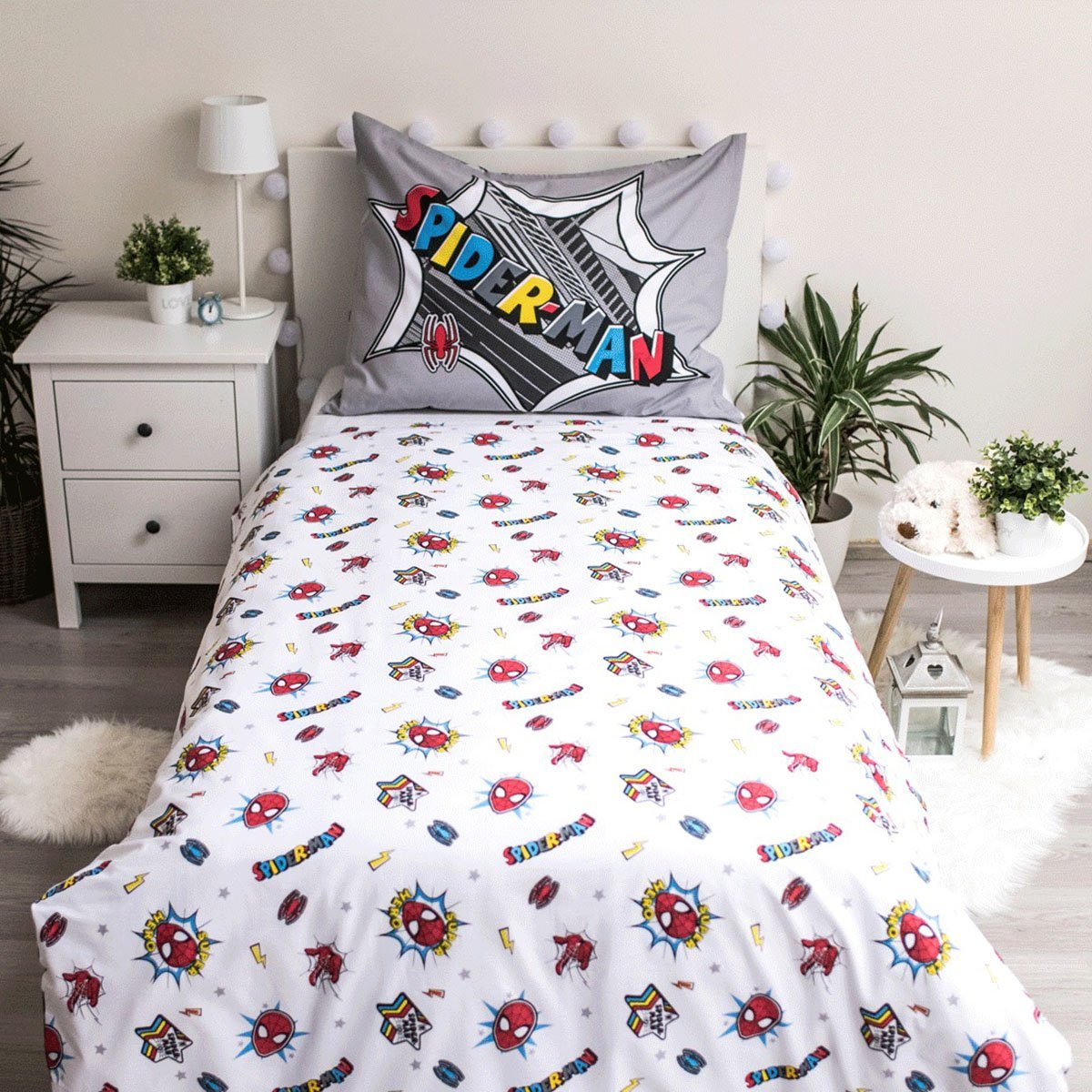 Spiderman Kinderbettwäsche Bettwäsche Set Marvel Spider-Man Bettdecke, Renforcé, 2 teilig