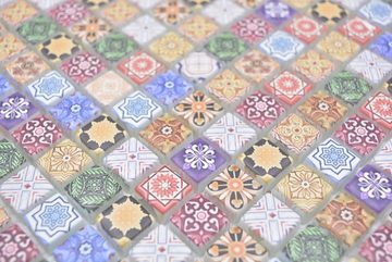 Mosani Mosaikfliesen Glasmosaik Mosaik Retro Mosaik Marokkanischer Stil bunt