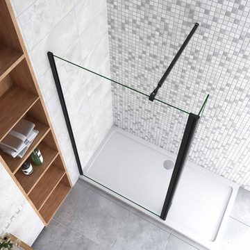 duschspa Duschwand Duschtrennwand Glaswand Walk in Dusche Duschwand mit Flipper-Panel, Einscheibensicherheitsglas, Sicherheitsglas, (Set), Glas, Nano Glas