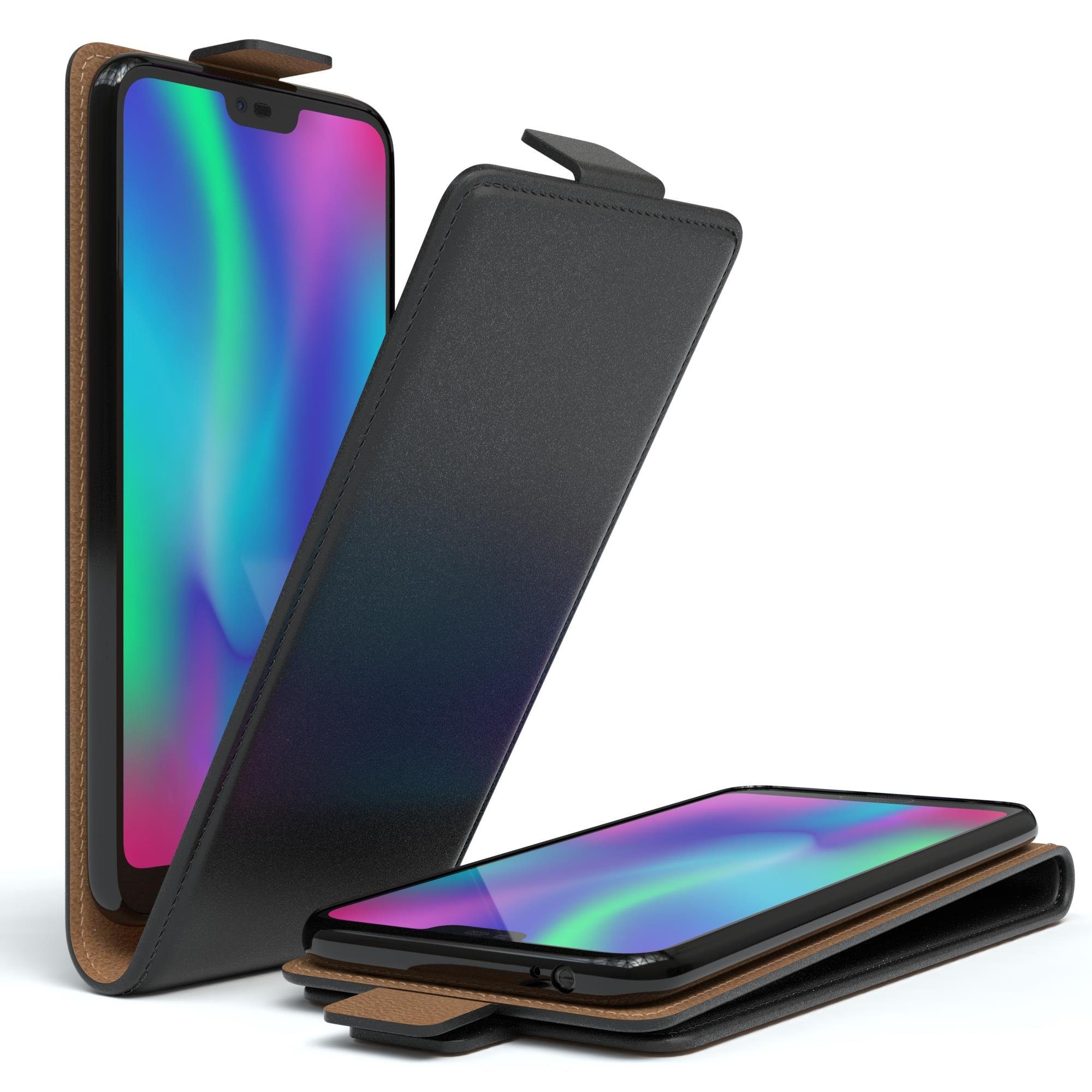 EAZY CASE Handyhülle Flipcase für Honor 10 5,84 Zoll, Tasche Klapphülle Handytasche zum Aufklappen Etui Kunstleder Schwarz