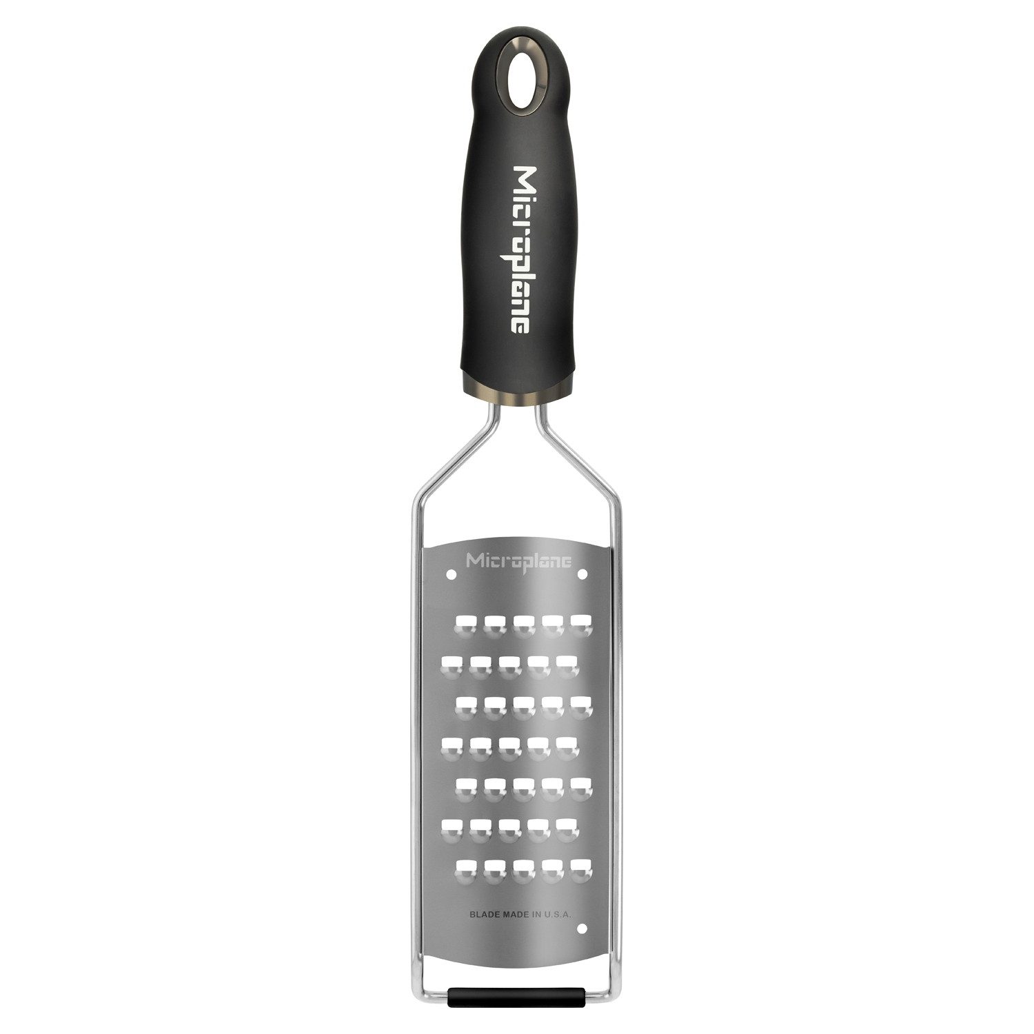 Microplane Küchenreibe Grobreibe GOURMET, L 31,5 cm, mit Gummifuß, Edelstahl, Gummi, Kunststoff, spülmaschinenfest, für dickere Streifen