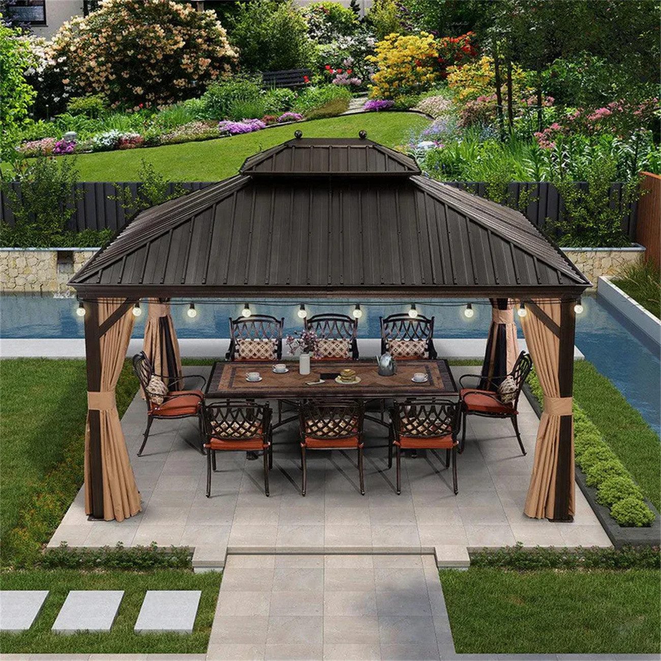 PURPLE LEAF Pavillon Hardtop Aluminium Gazebo günstig online kaufen