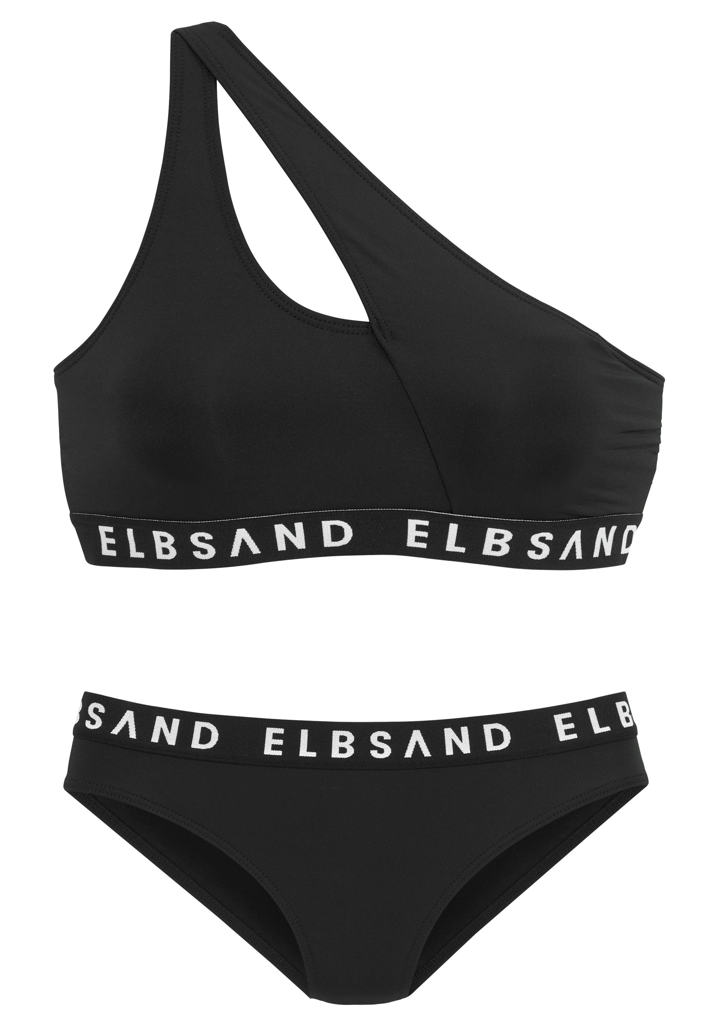 Elbsand Bustier-Bikini mit Markenschriftzügen in Kontrastfarbe günstig online kaufen
