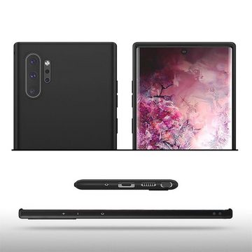 CoolGadget Handyhülle Black Series Handy Hülle für Samsung Galaxy Note 10 Plus 6,8 Zoll, Edle Silikon Schlicht Robust Schutzhülle für Samsung Note 10+ Hülle
