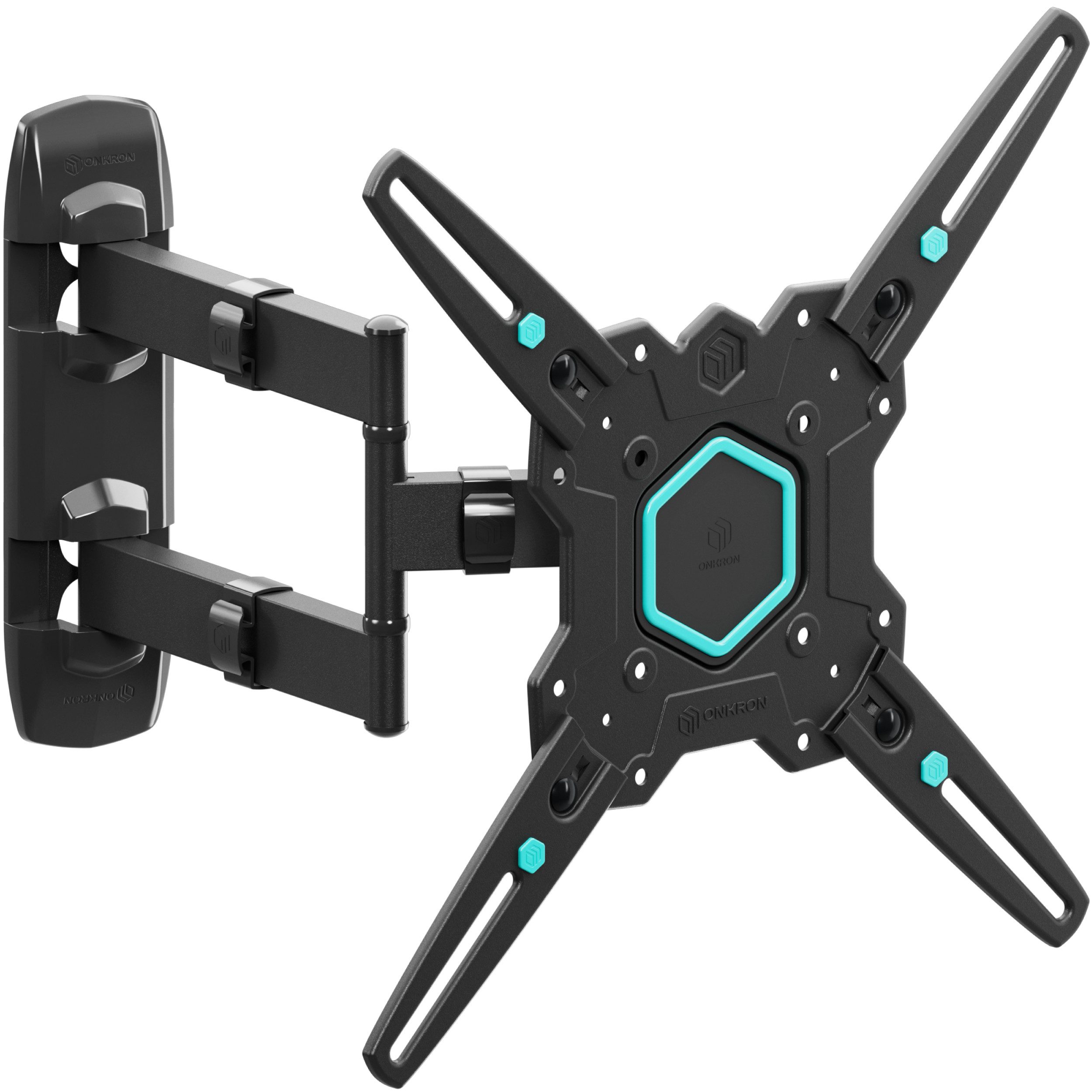 ONKRON TV-Wandhalterung 32-65 Zoll, bis 35 kg, VESA 100x100-400x400, M4-B, (bis 65 Zoll, schwenkbar, neigbar, ausziehbar, Kabelmanagement)