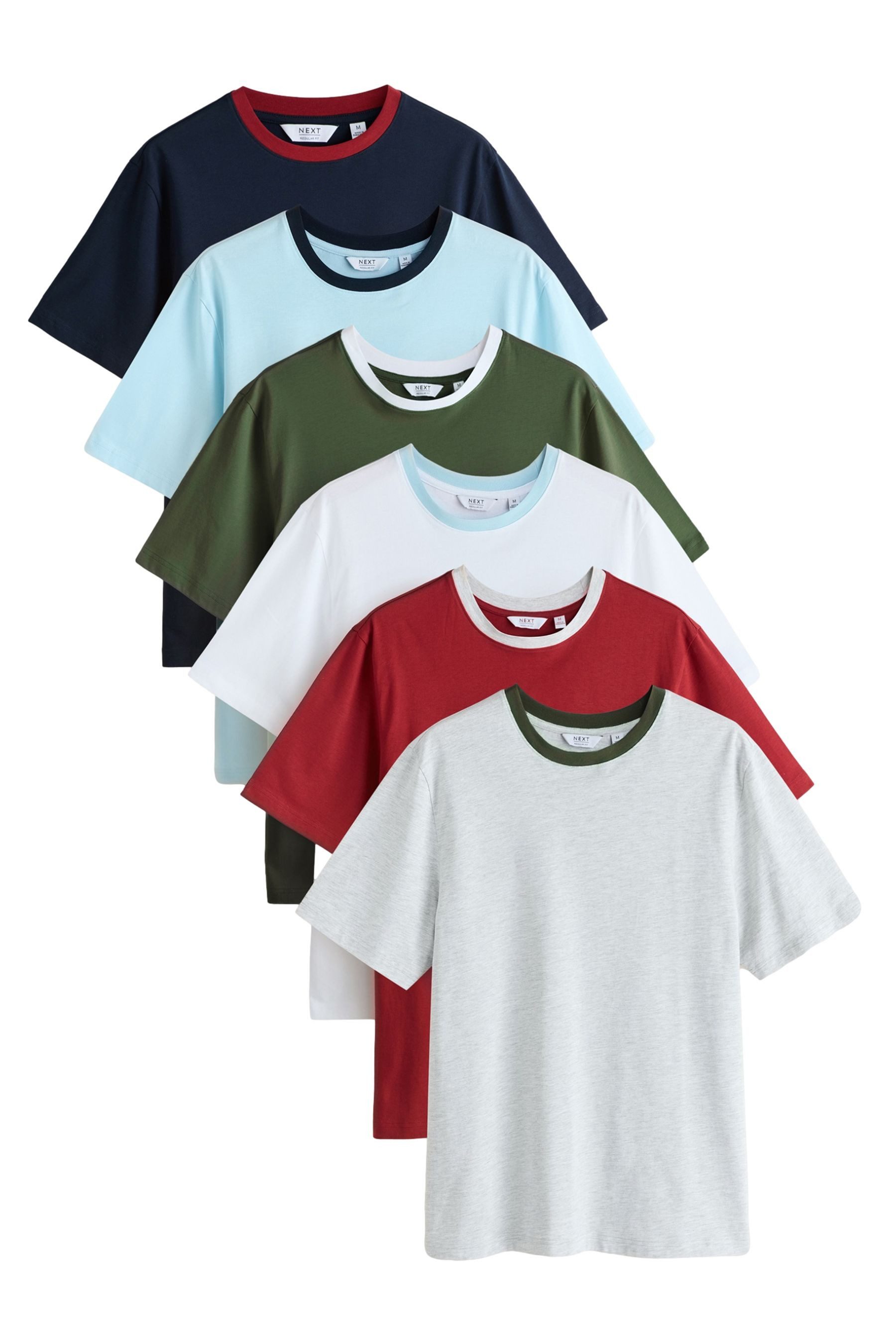 Next T-Shirt Essential Regular Fit T-Shirts, 6er-Pack (6-tlg)