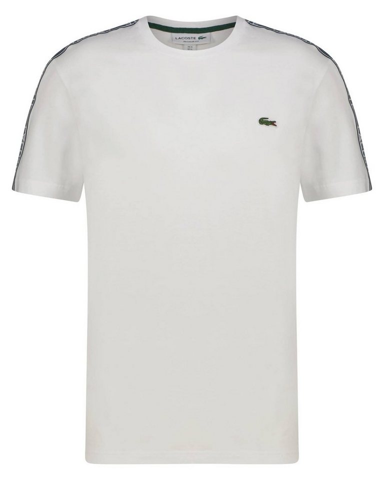 Lacoste T-Shirt mit beschriftetem Kontrastband an den Schultern, Aus  angenehmer Baumwollqualität